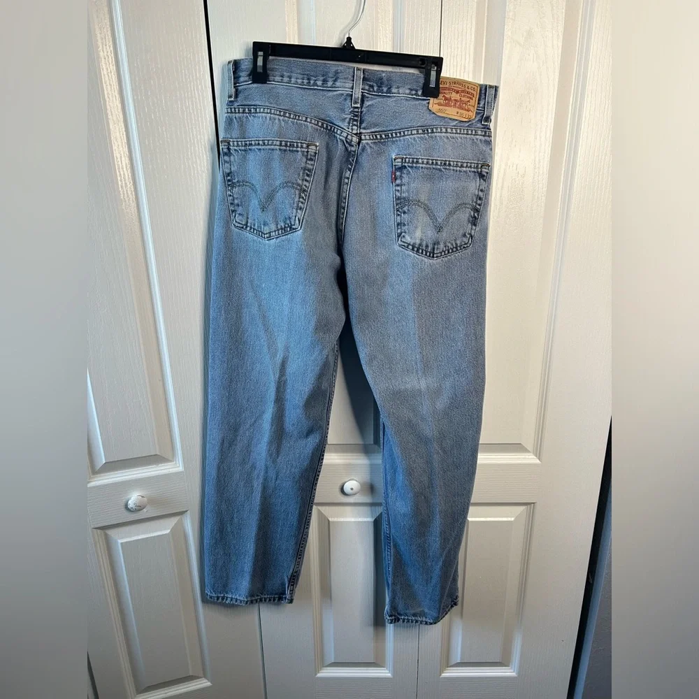 Vintage‎ Y2K Levis 550 Relaxed Mens 36X32 Light Wash 100% Cotton Label